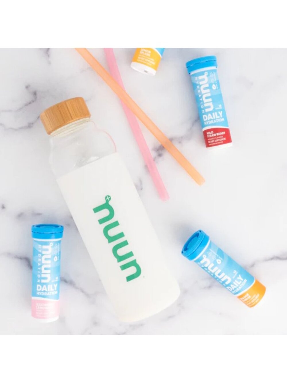 h2go Bali Nuun Silicon Sleeve Glass Bottle